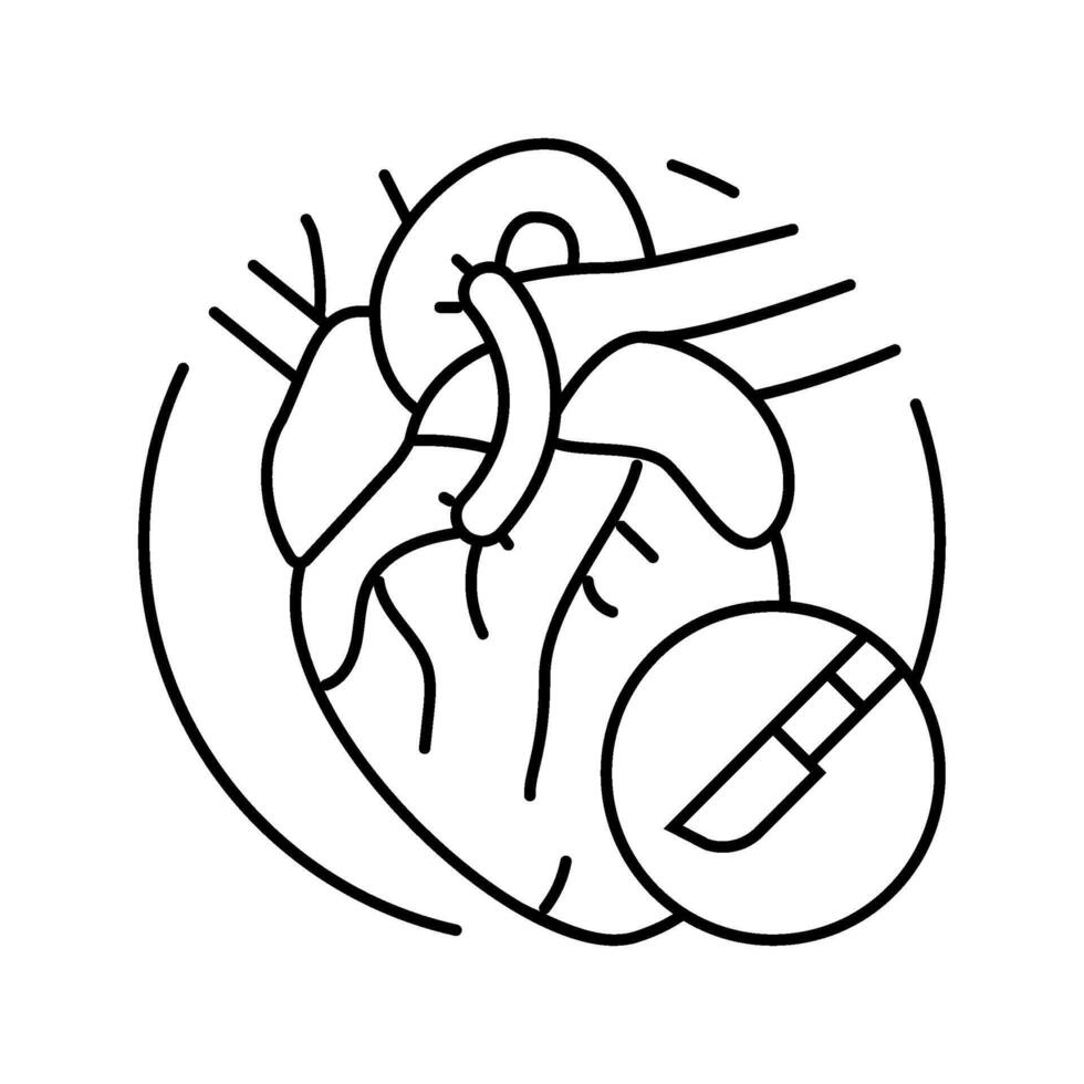 heart bypass surgery line icon illustration vector