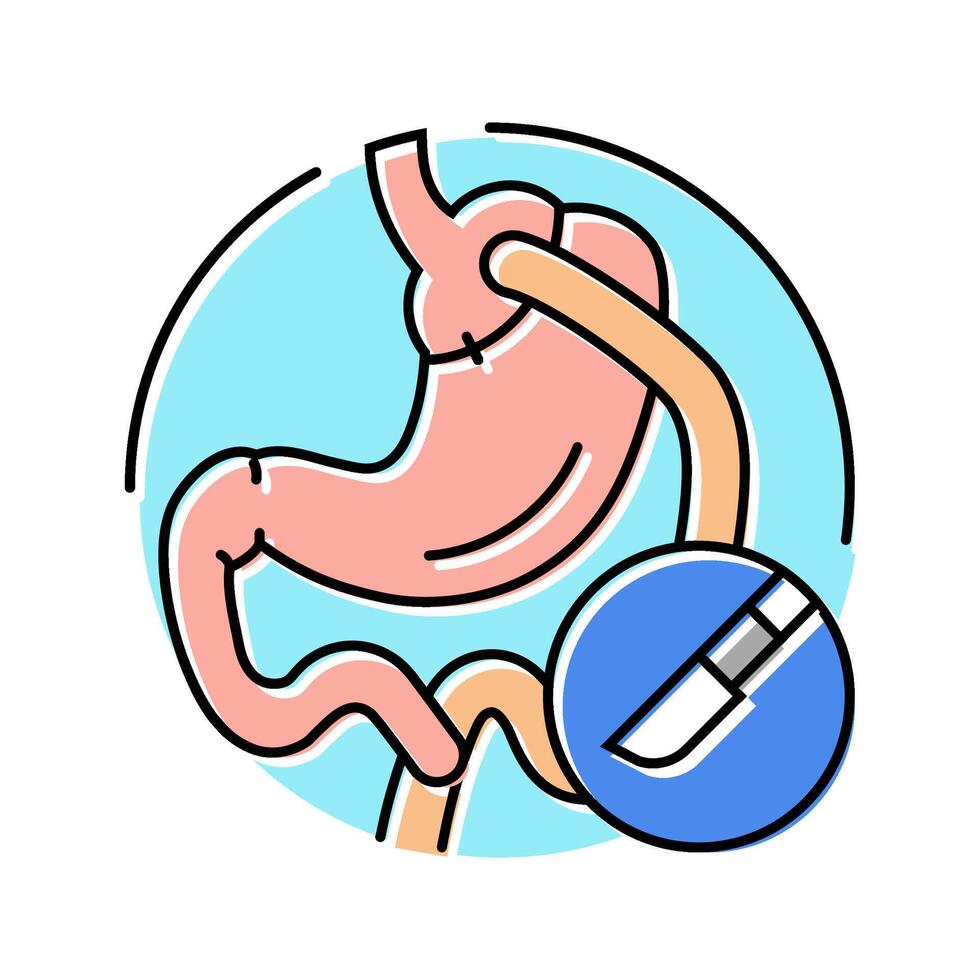 gastric bypass surgery color icon illustration vector