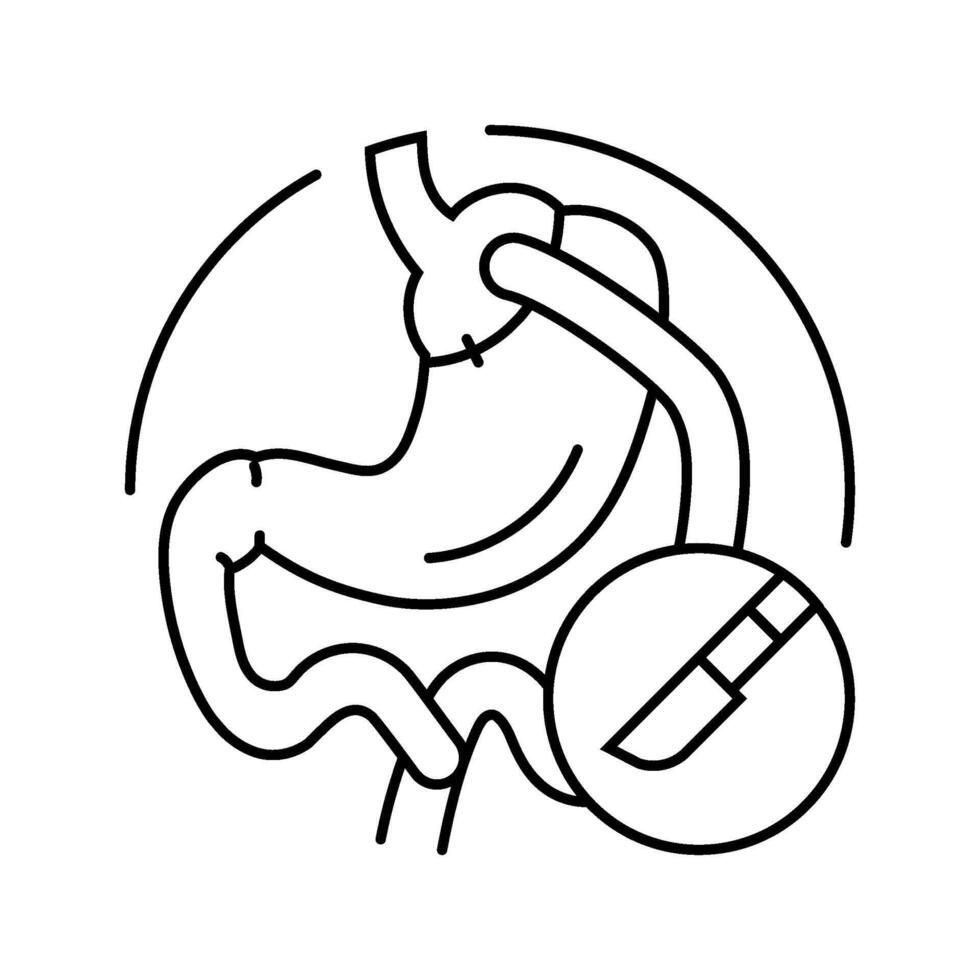 gastric bypass surgery line icon illustration vector