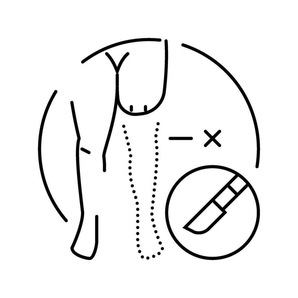 limb amputation surgery line icon illustration vector