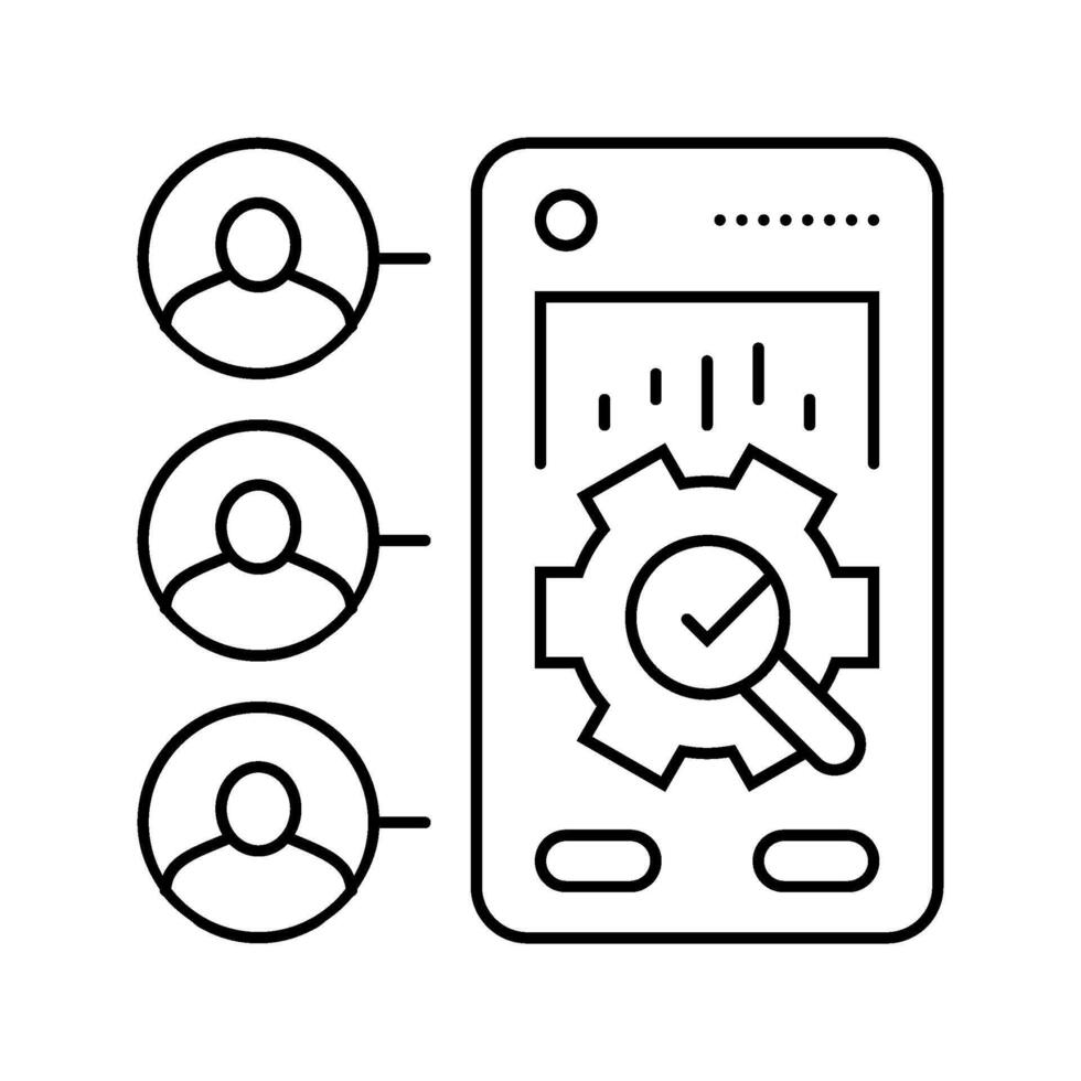 user research ux ui design line icon illustration vector
