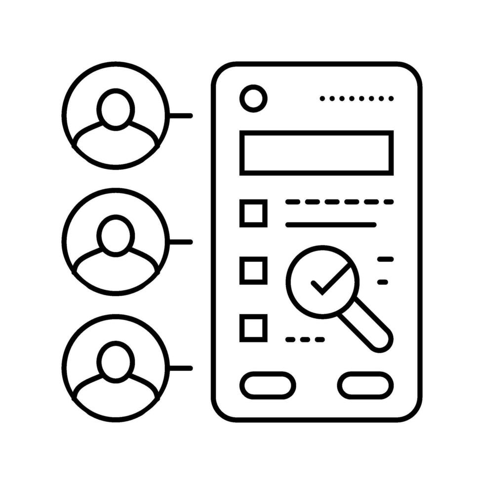 user testing ux ui design line icon illustration vector