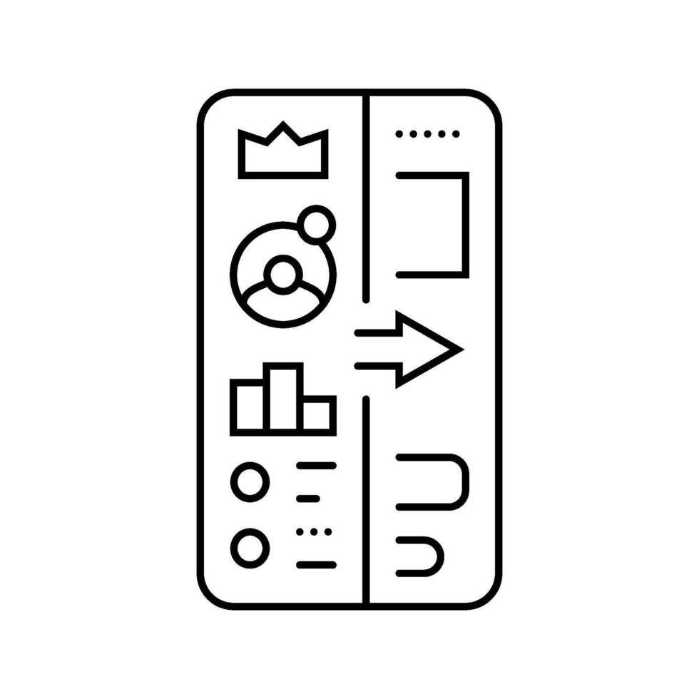gamification ux ui design line icon illustration vector