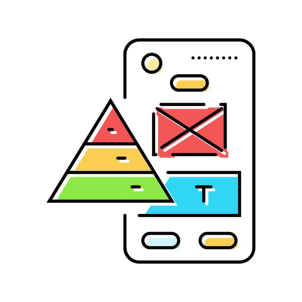 llamada a acción cta ux ui color icono ilustración vector