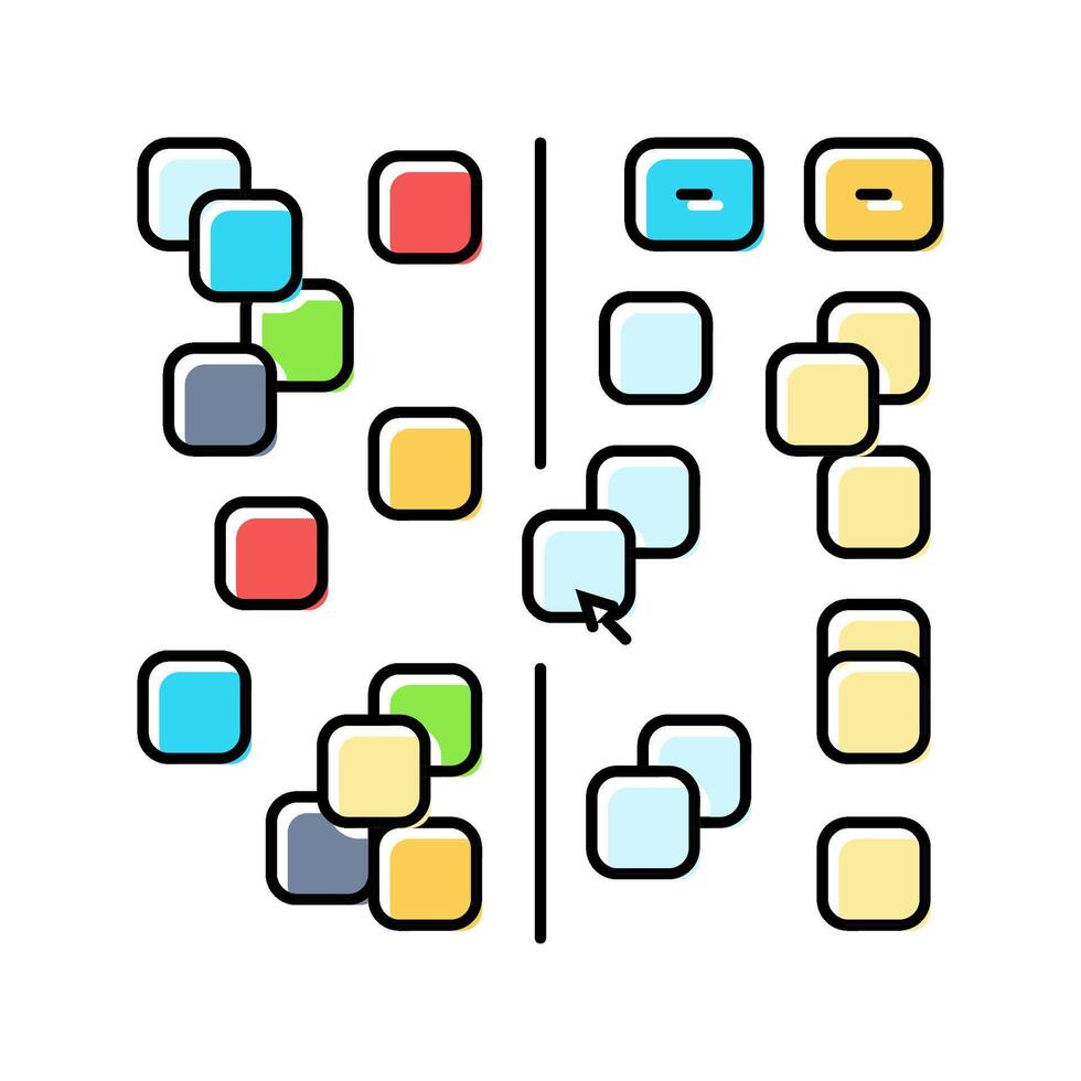 affinity diagram ux ui design color icon illustration vector