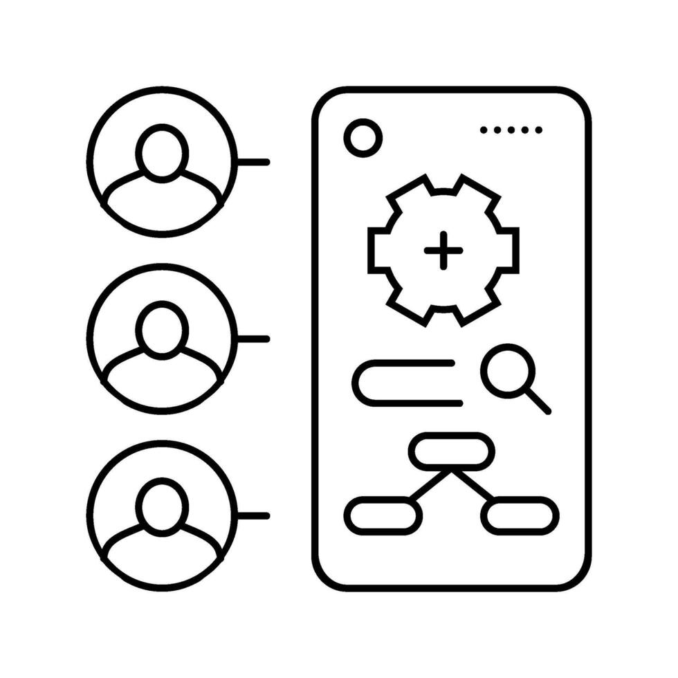 contextual inquiry ux ui design line icon illustration vector