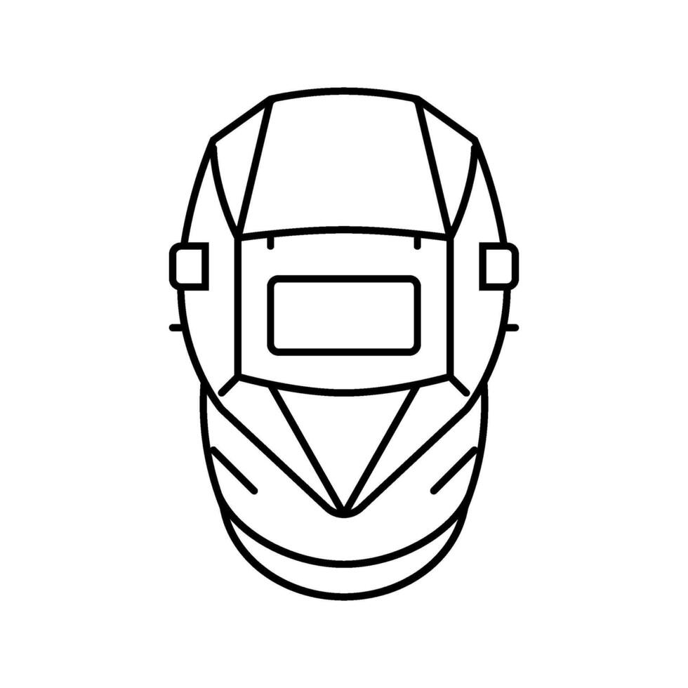 welding helmet ppe protective equipment line icon illustration vector