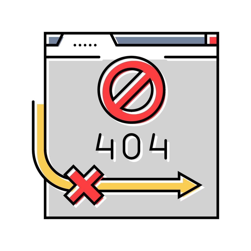 404 error seo color icon illustration vector