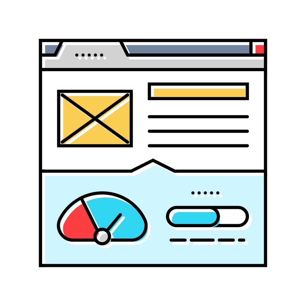 page speed seo color icon illustration vector