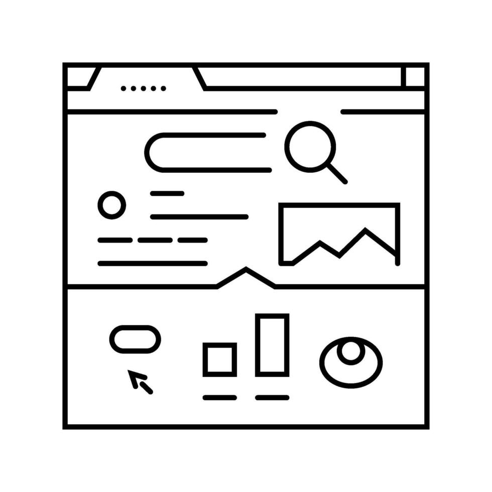 ctr click through rate seo line icon illustration vector