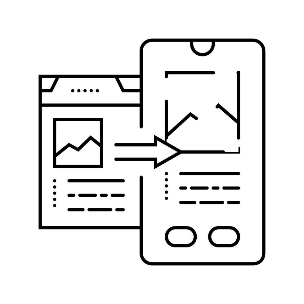 mobile optimization seo line icon illustration vector