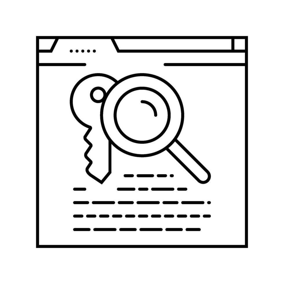 keyword research seo line icon illustration vector
