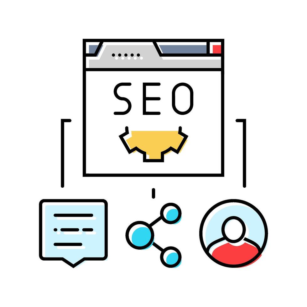 on page seo color icon illustration vector