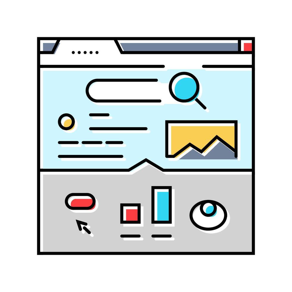 ctr click through rate seo color icon illustration vector