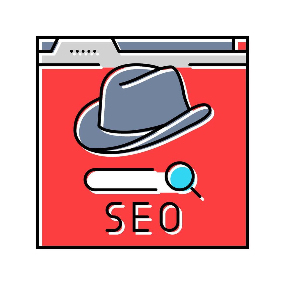 white hat seo color icon illustration vector