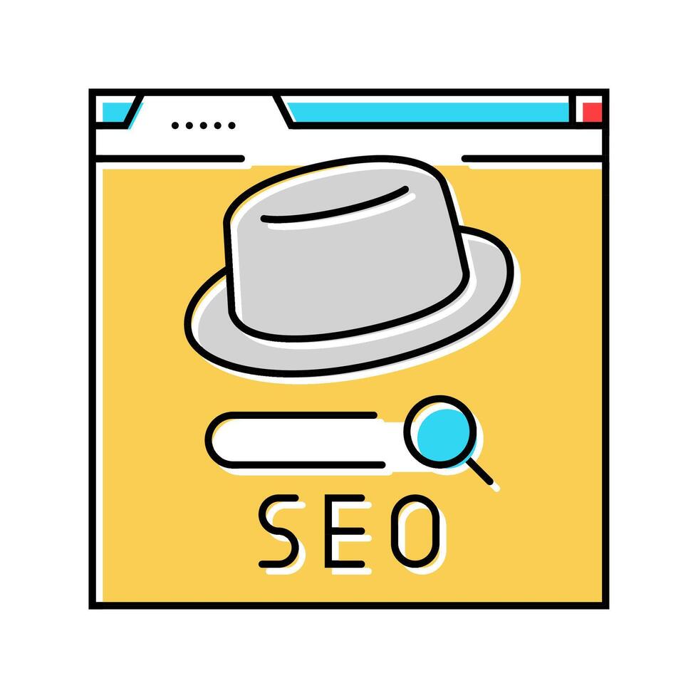 gray hat seo color icon illustration vector