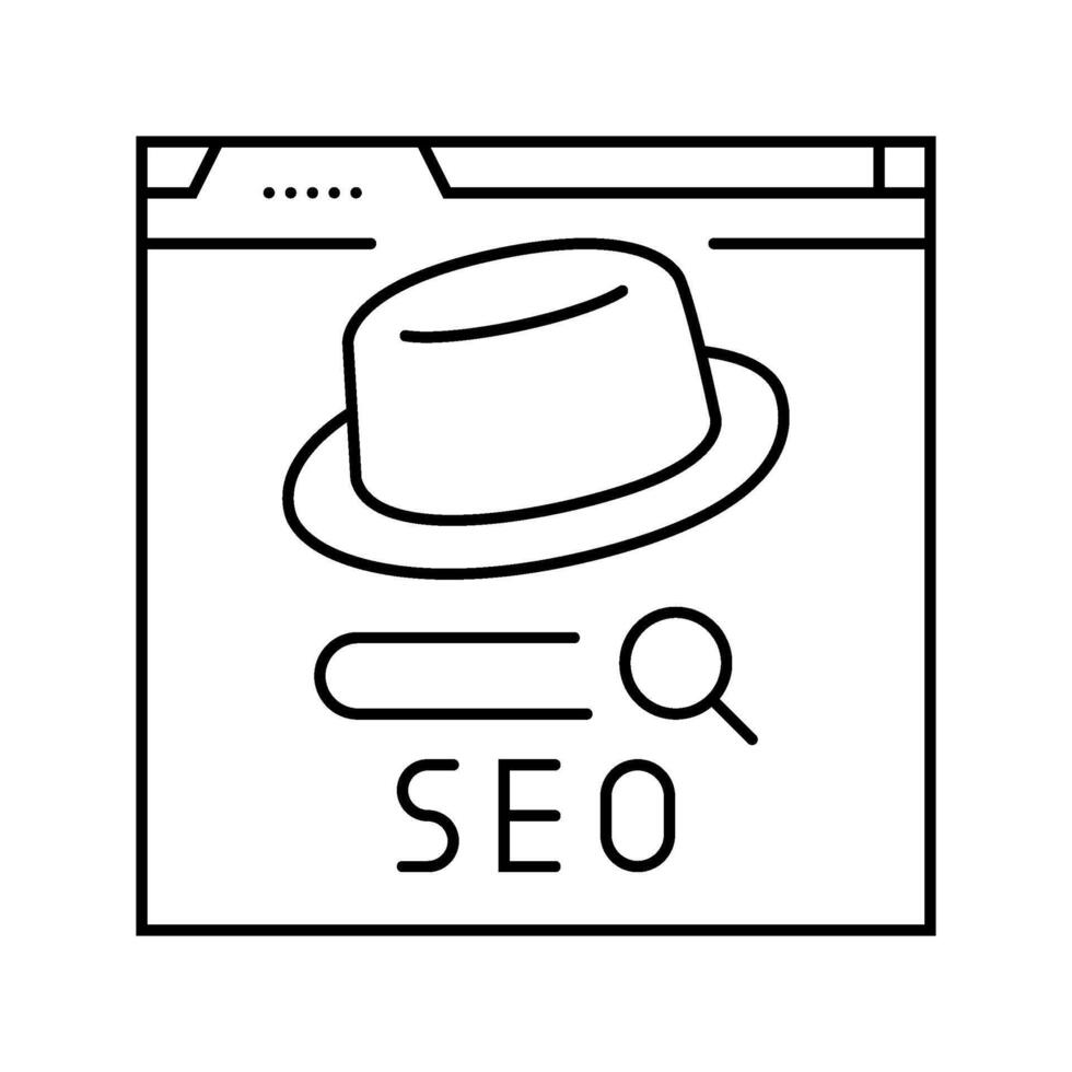 gray hat seo line icon illustration vector