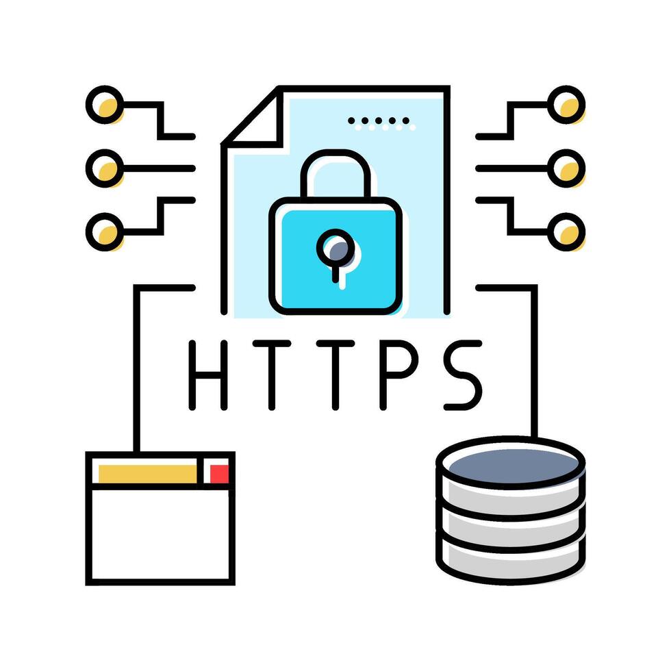 https seo color icono ilustración vector