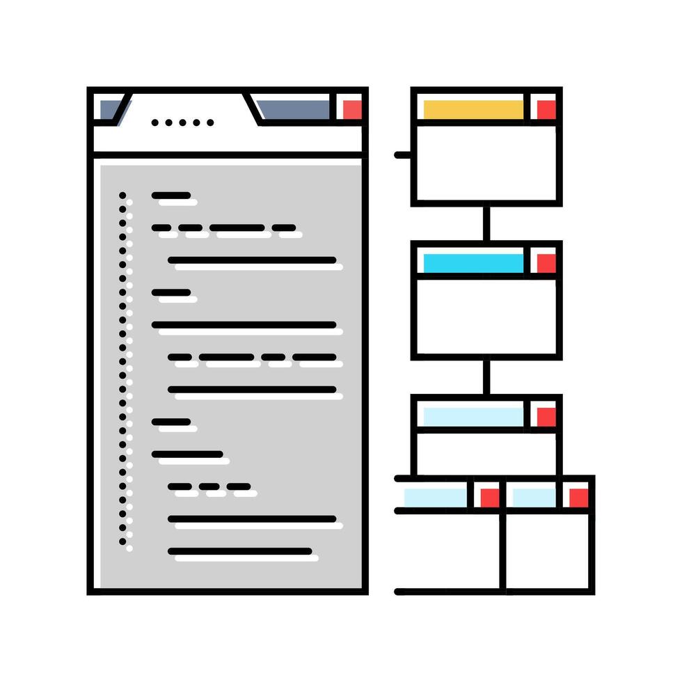 niche authority seo color icon illustration vector