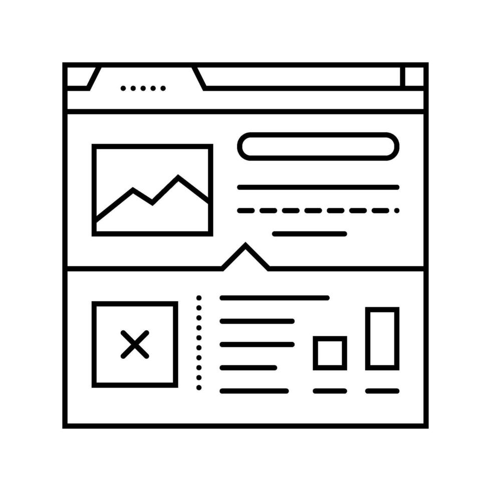 content gap analysis seo line icon illustration vector
