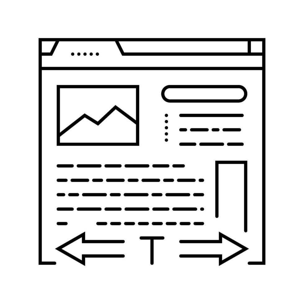 long form content seo line icon illustration vector