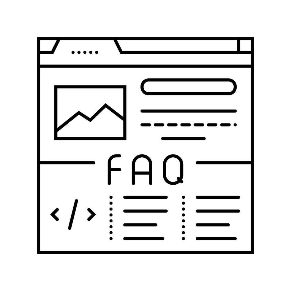 faq schema seo line icon illustration vector