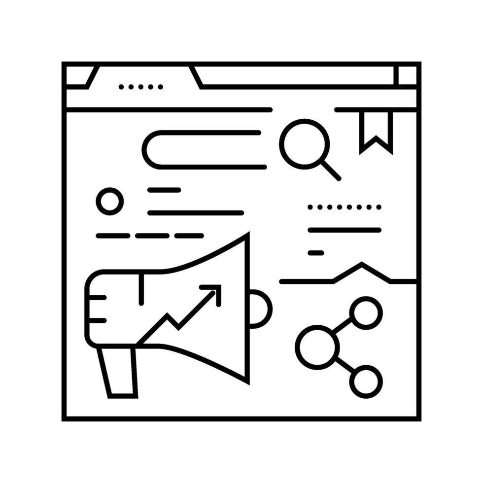 site audit seo line icon illustration vector
