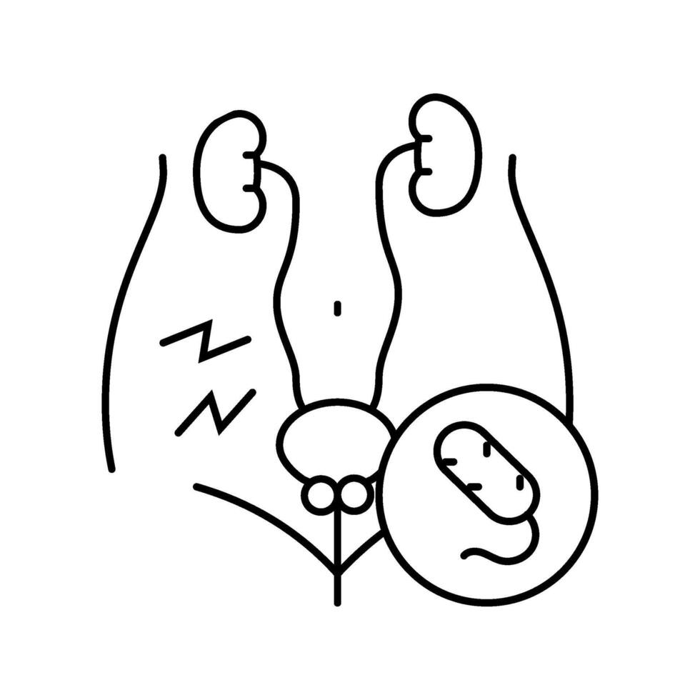 urethritis urology line icon illustration vector