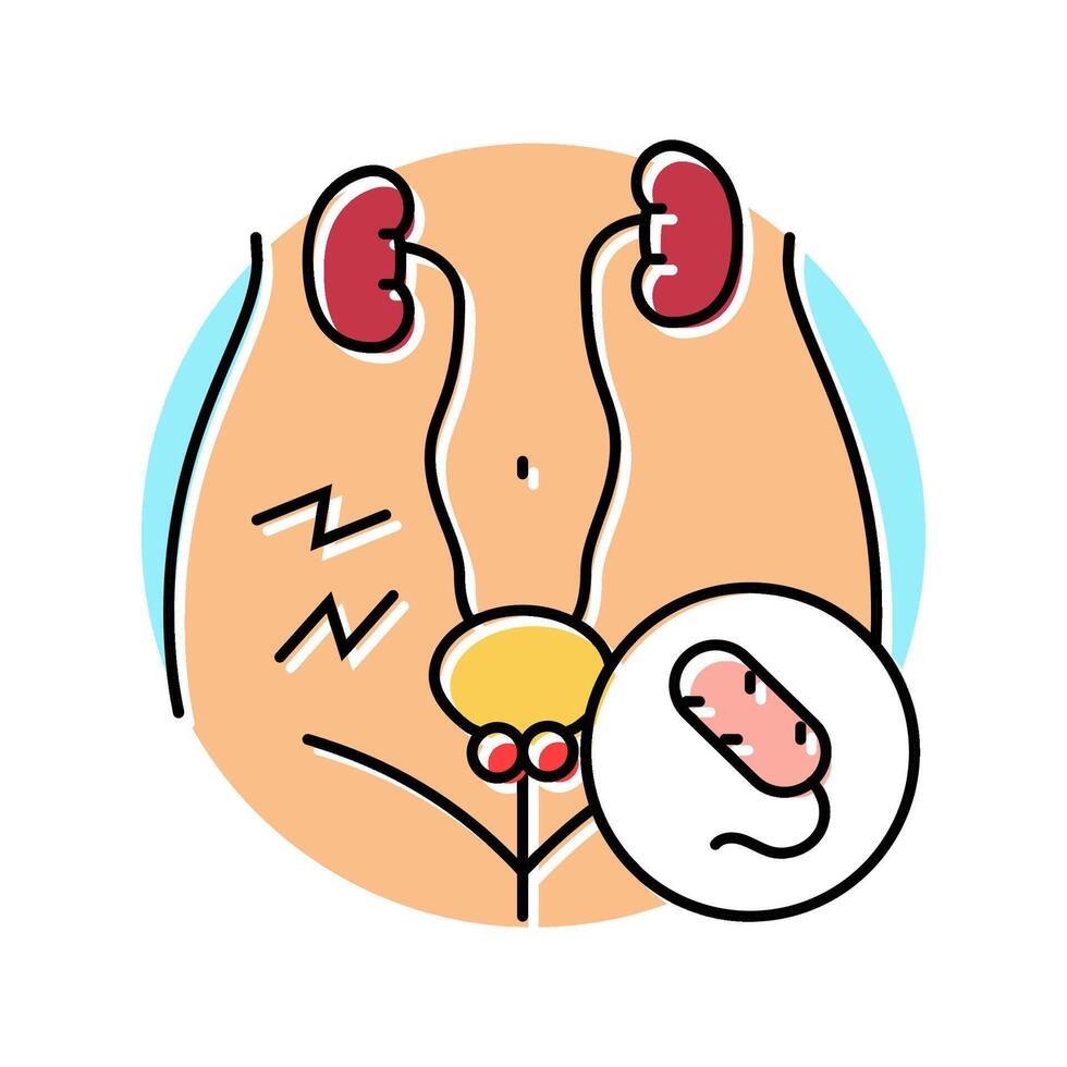 urethritis urology color icon illustration vector