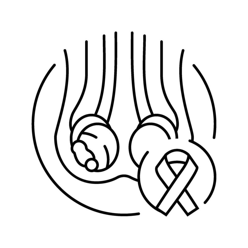 testicular cancer urology line icon illustration vector
