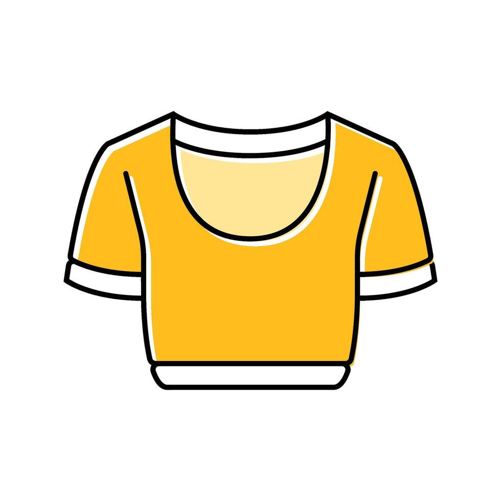 crop top vintage fashion color icon illustration vector