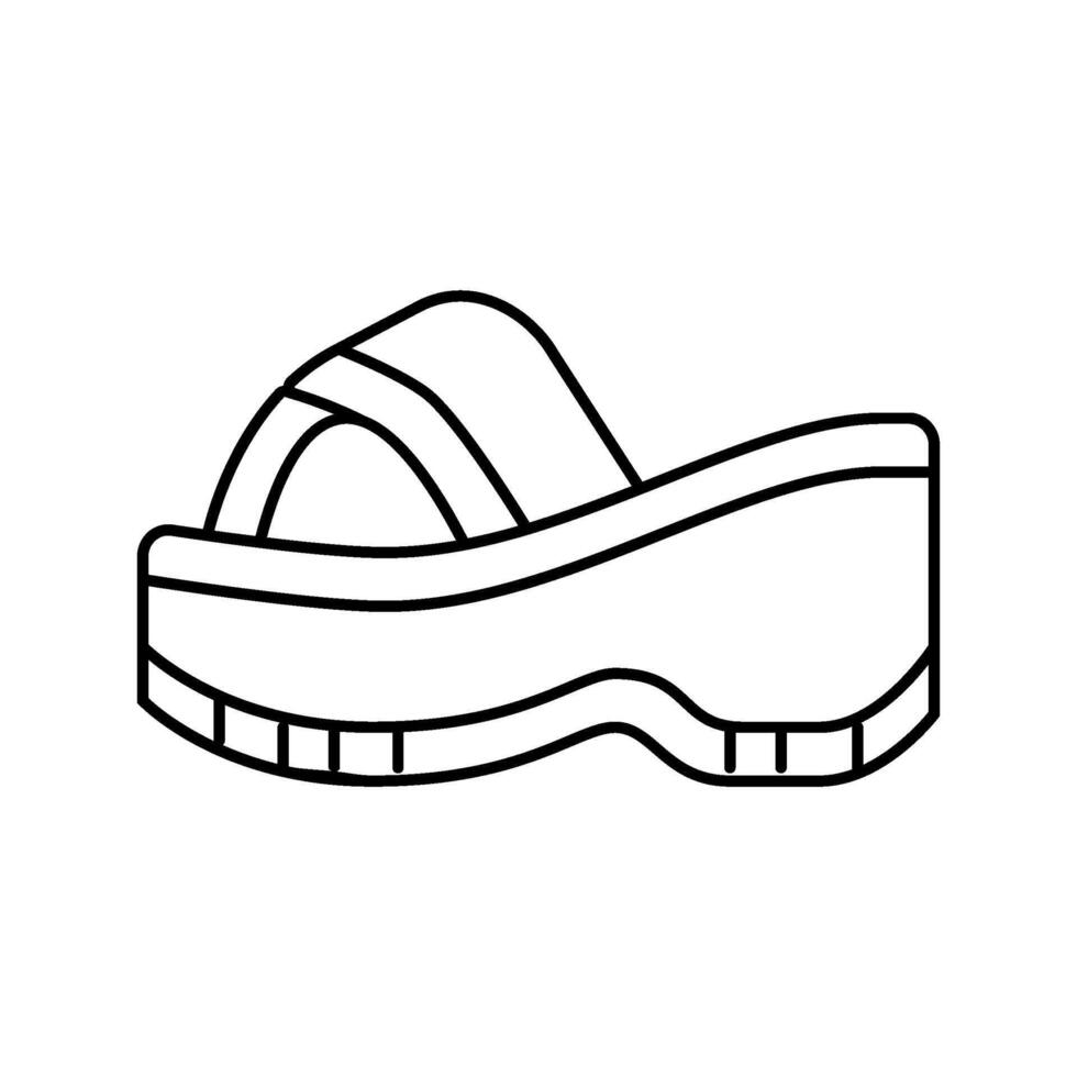 platform sneaker vintage fashion line icon illustration vector