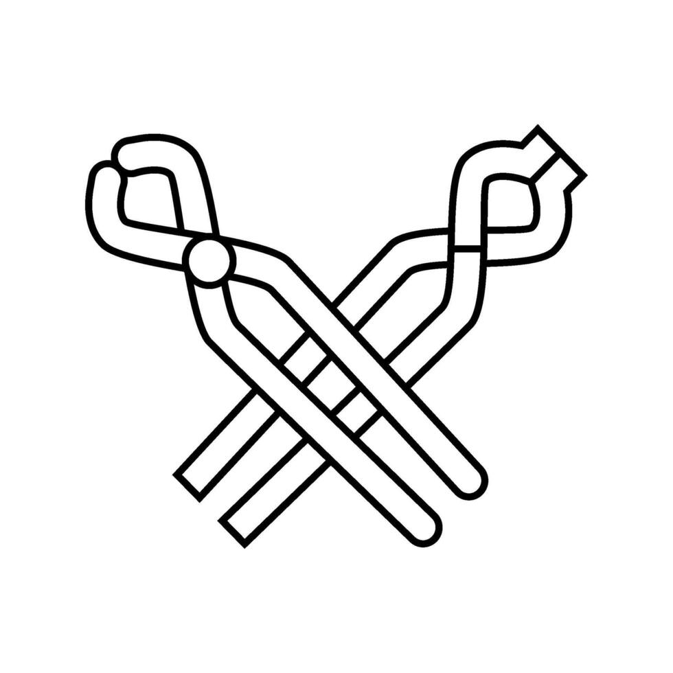 tongs blacksmith line icon illustration vector