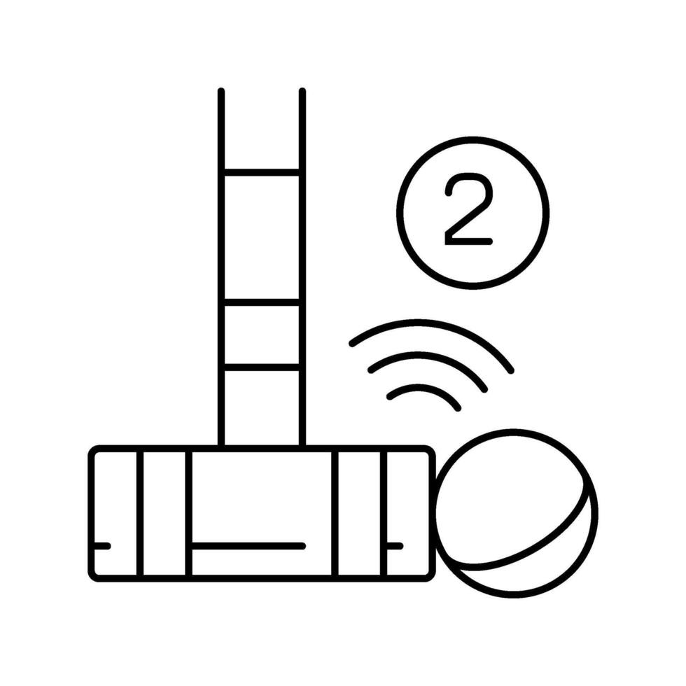 double tap croquet game line icon illustration vector