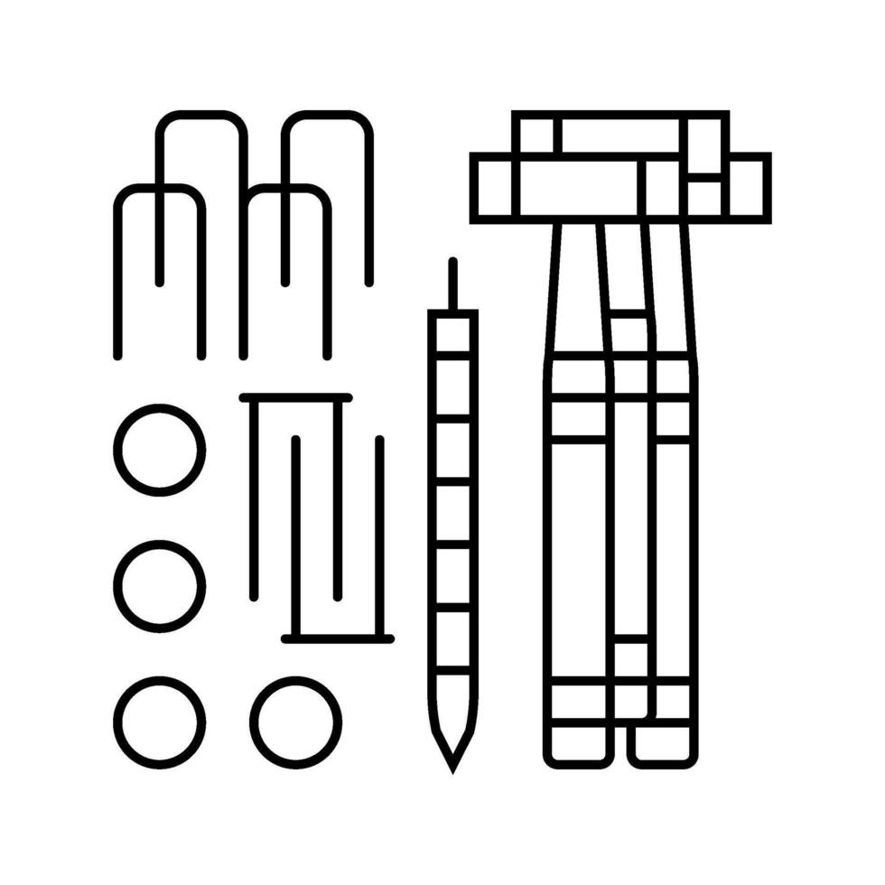 clip croquet game line icon illustration vector