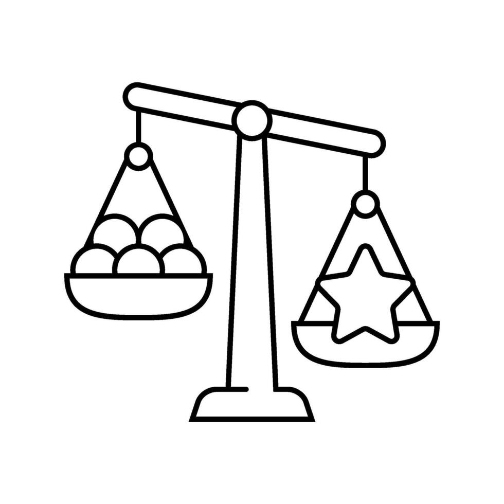 quality over quantity minimalism line icon illustration vector