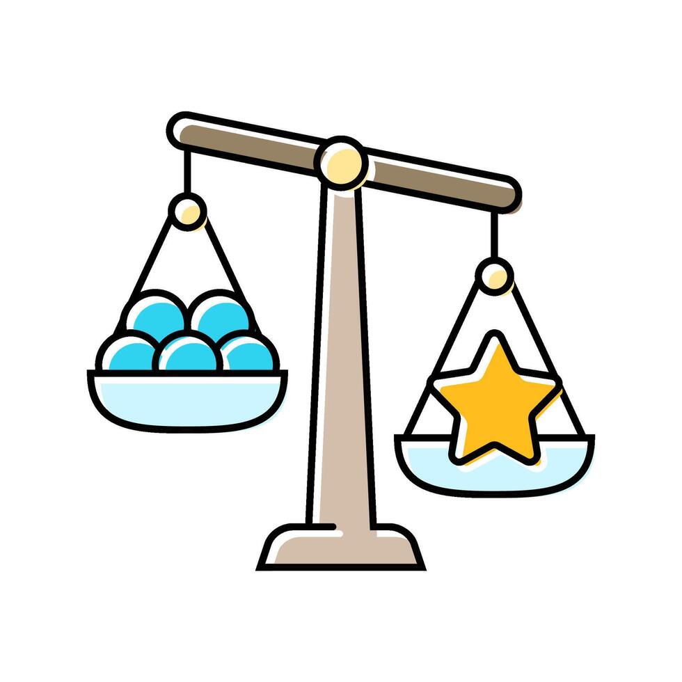 quality over quantity minimalism color icon illustration vector