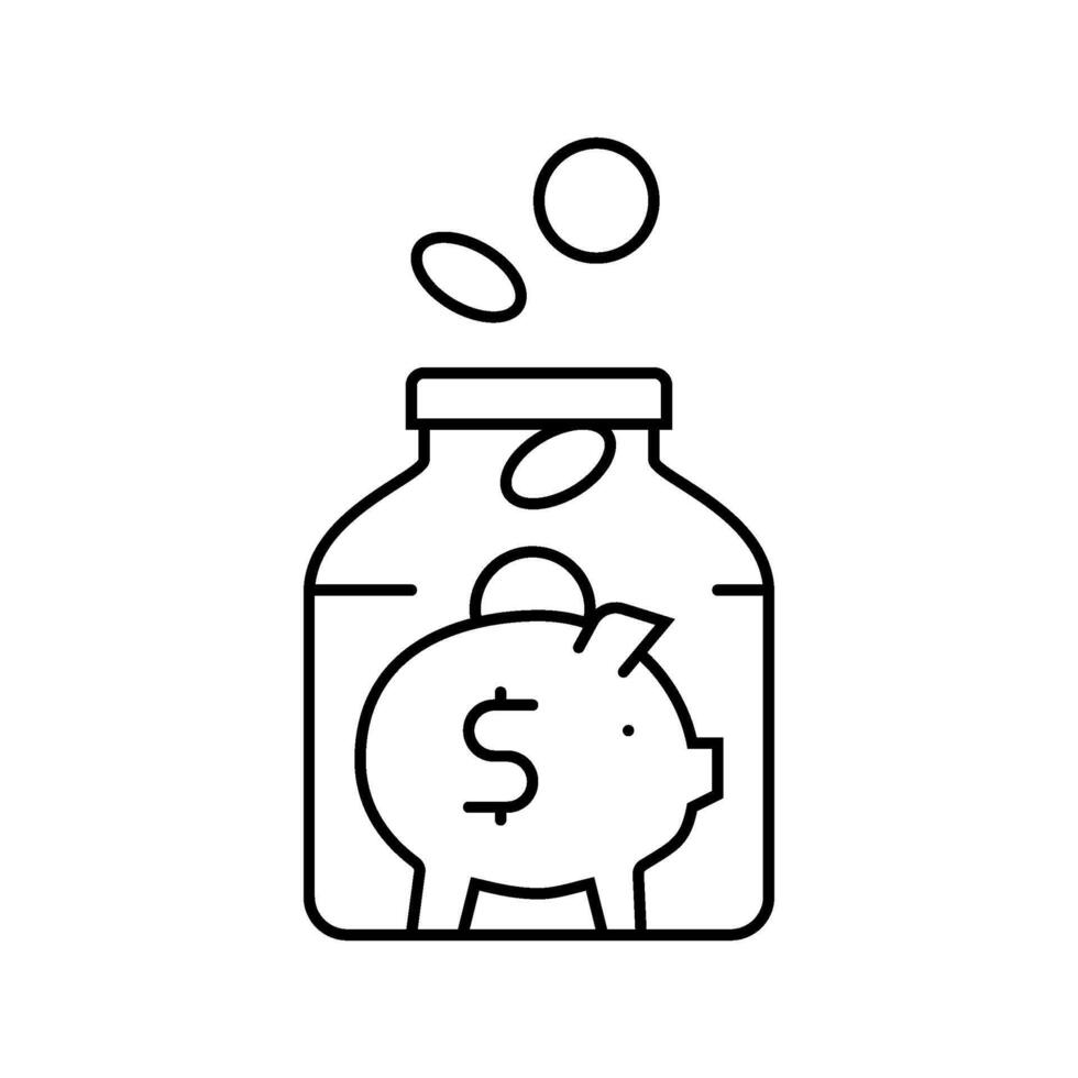 frugality minimalism lifestyle line icon illustration vector