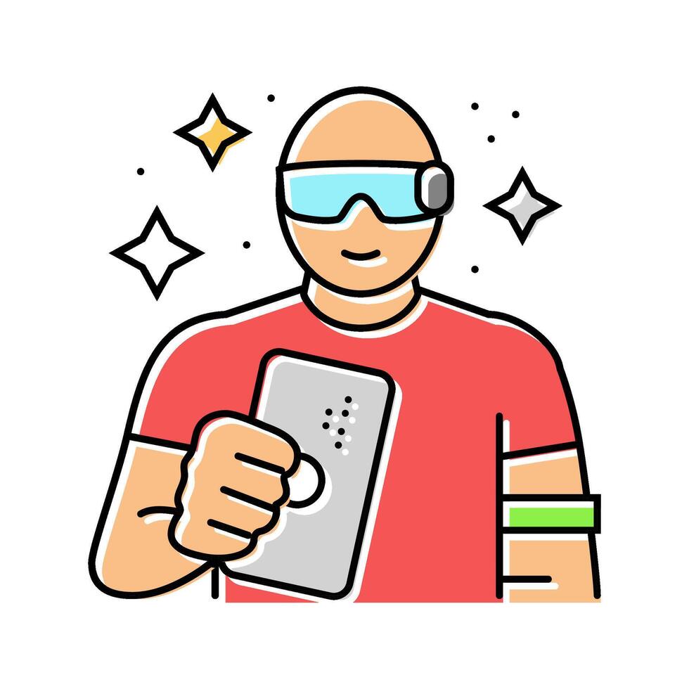 gadget geek tech enthusiast color icon illustration vector