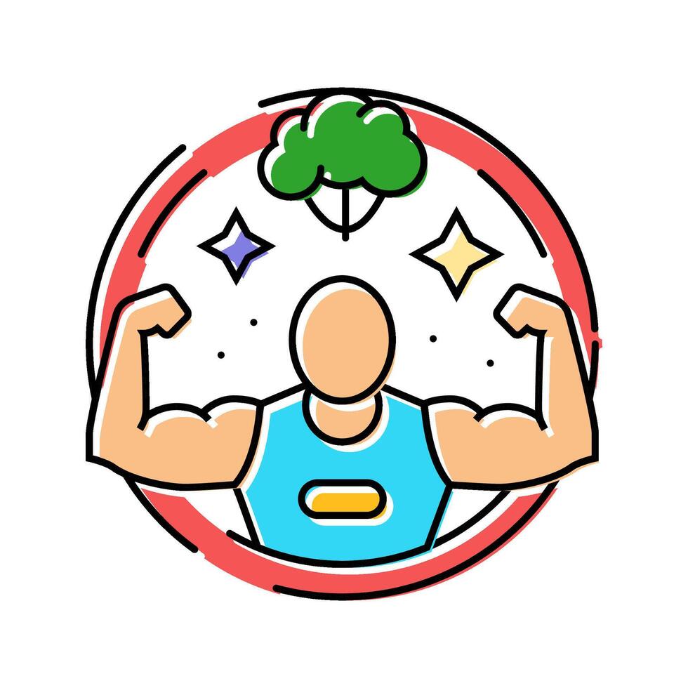 health benefits vegan food color icon illustration vector