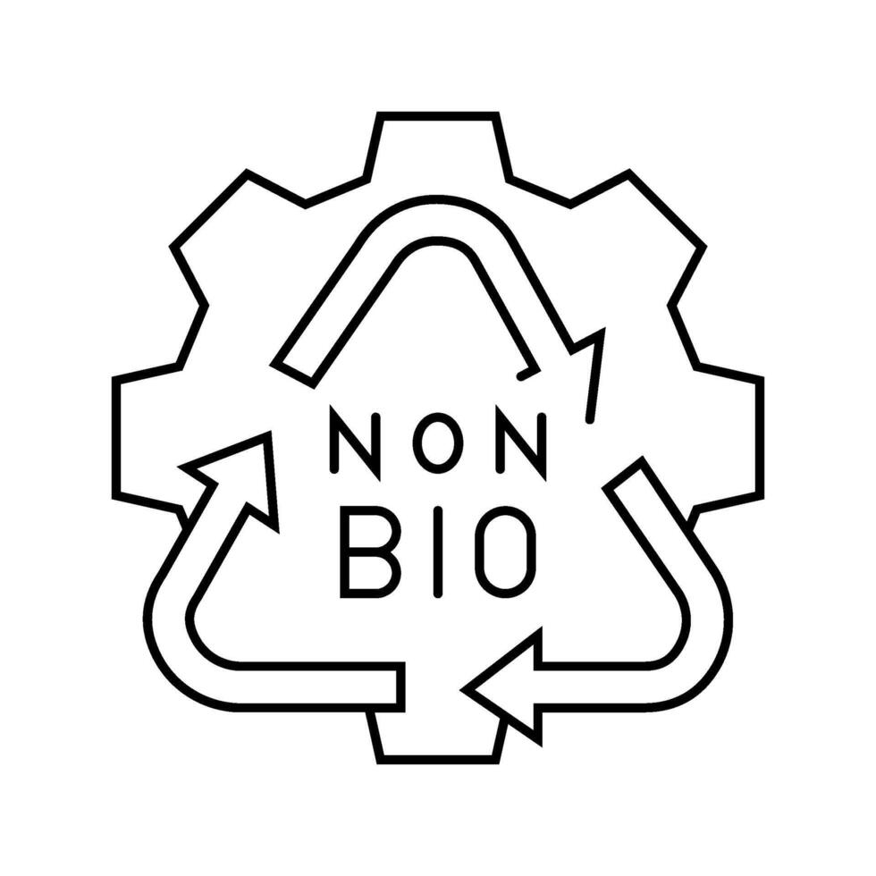 non biodegradable waste sorting line icon illustration vector