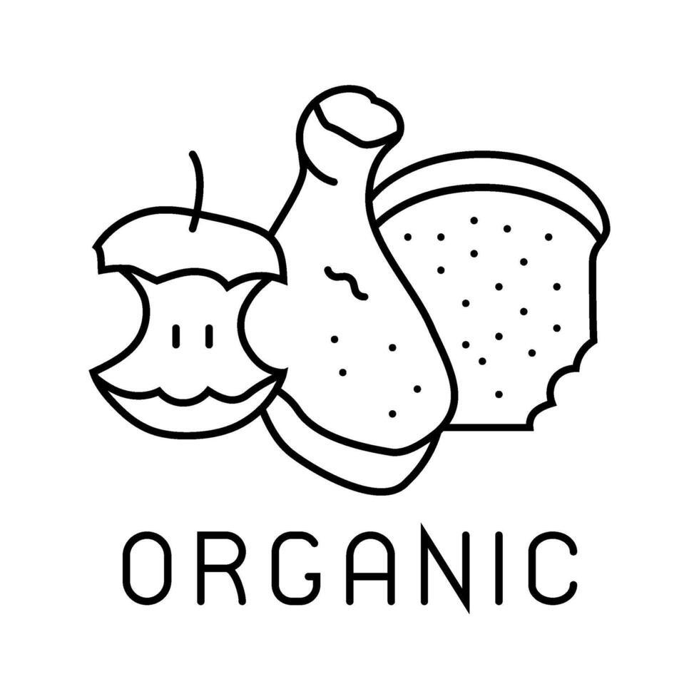 organic waste sorting line icon illustration vector