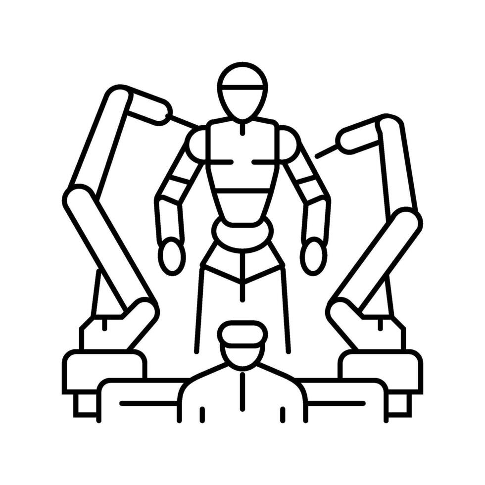 cybernetics cyberpunk line icon illustration vector