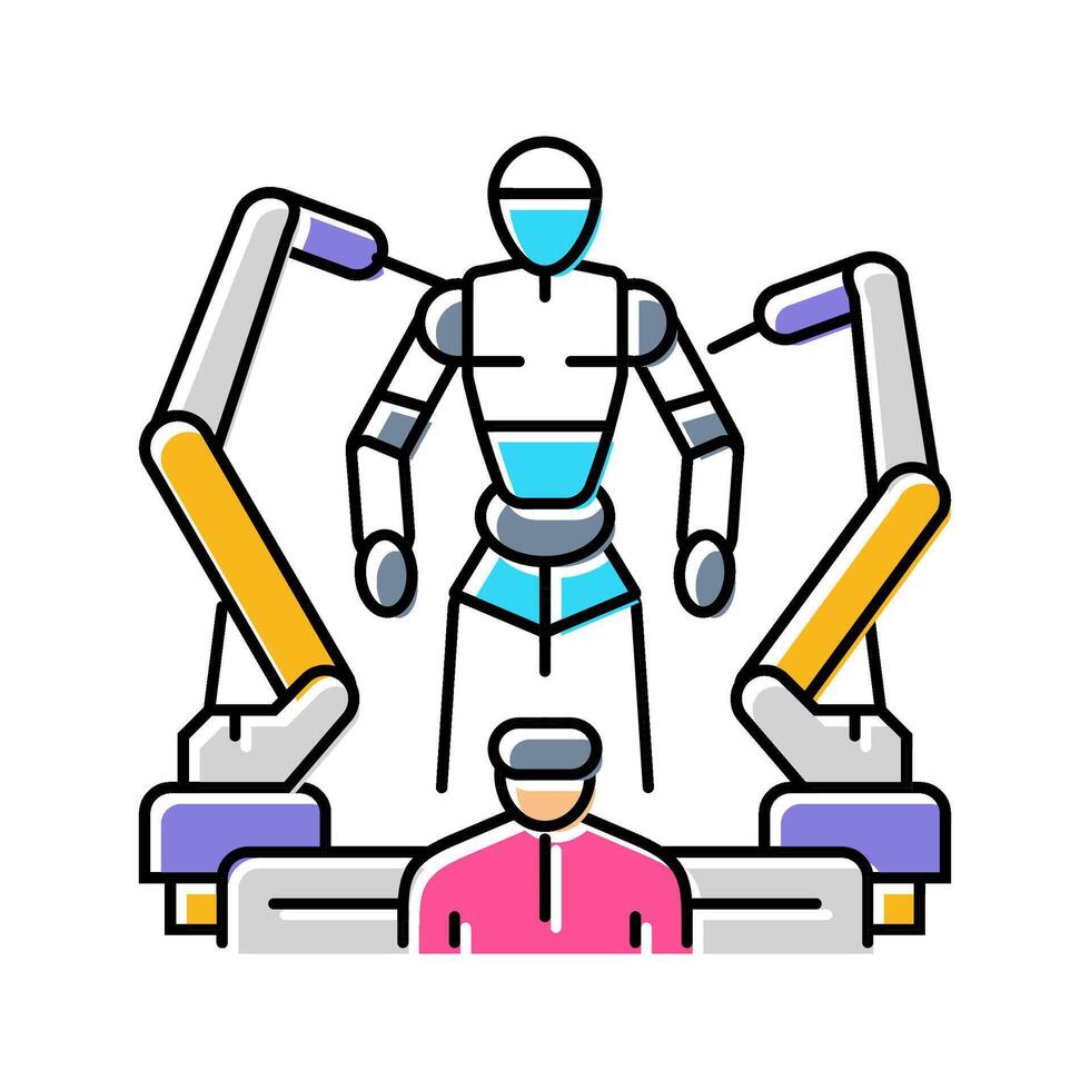 cybernetics cyberpunk color icon illustration vector