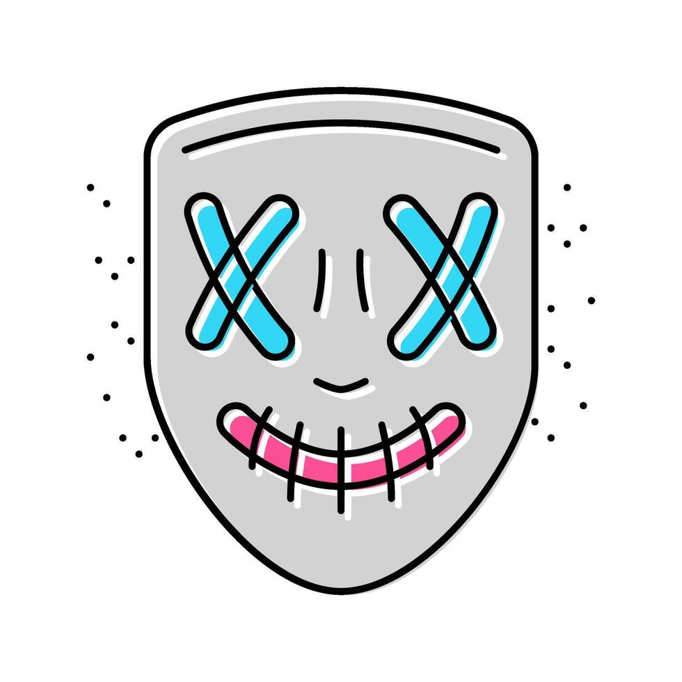virtual reality gear cyberpunk color icon illustration vector