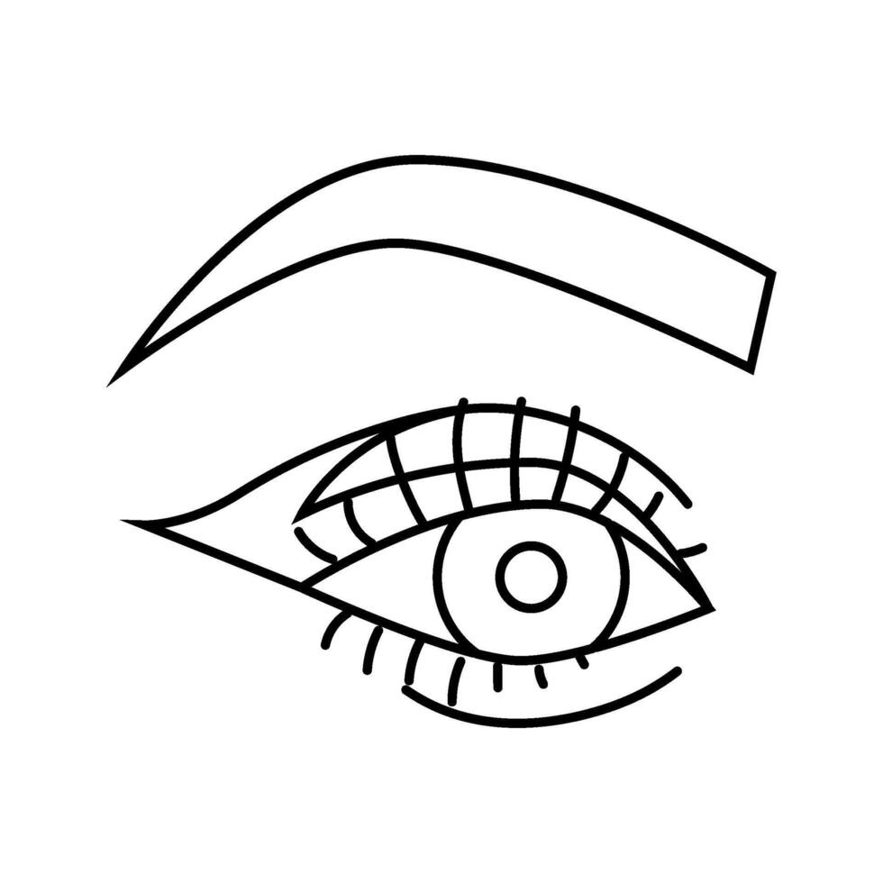 eyeliner emo line icon illustration vector