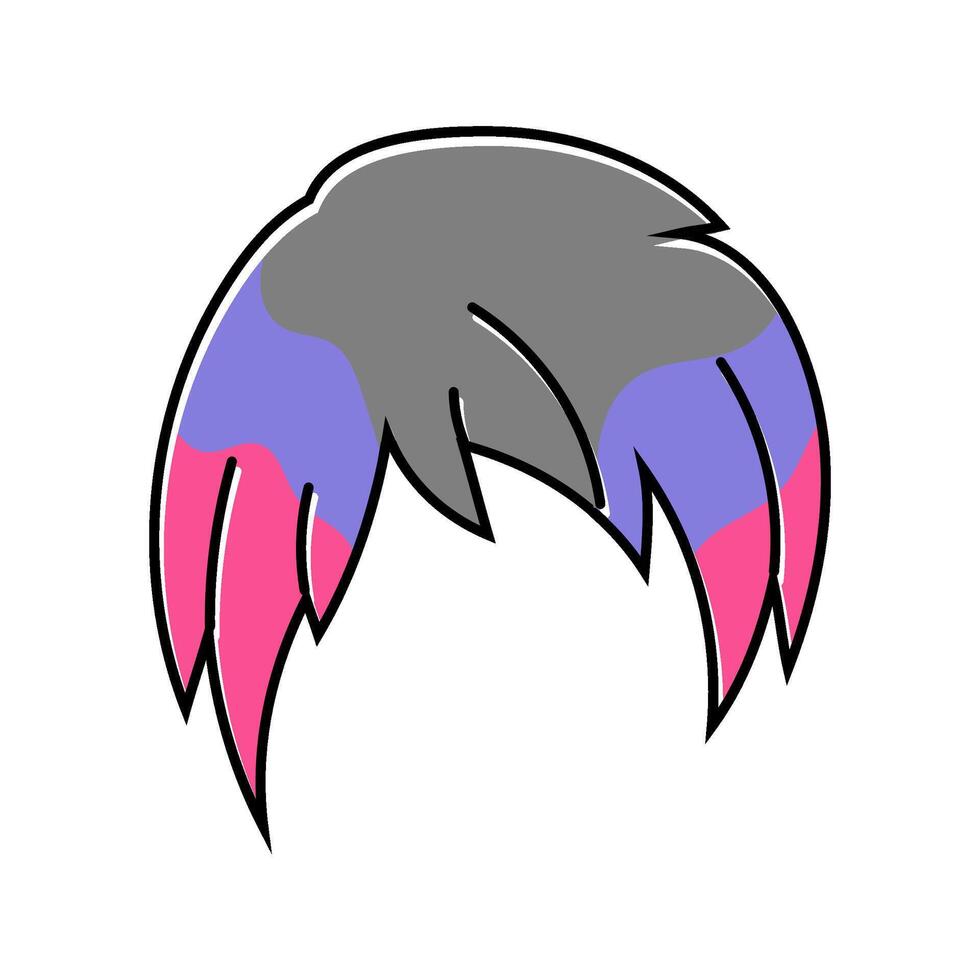dyed hair emo color icon illustration vector