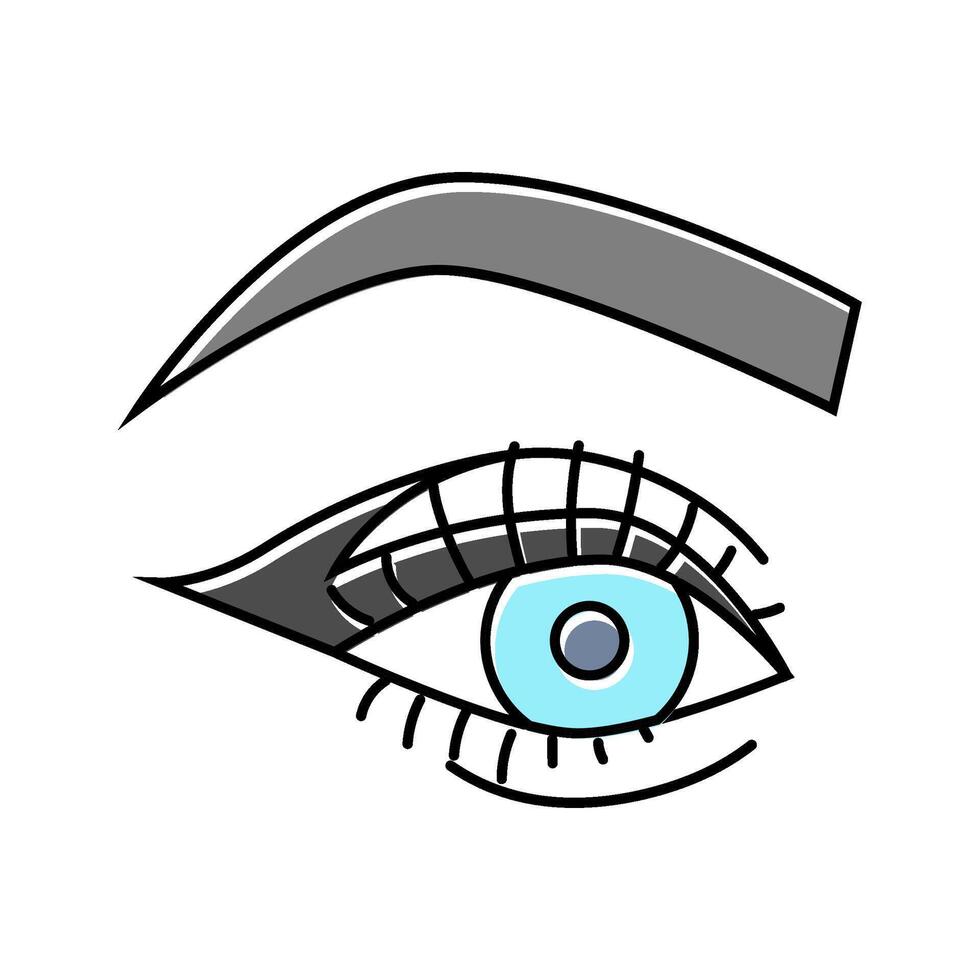 eyeliner emo color icon illustration vector