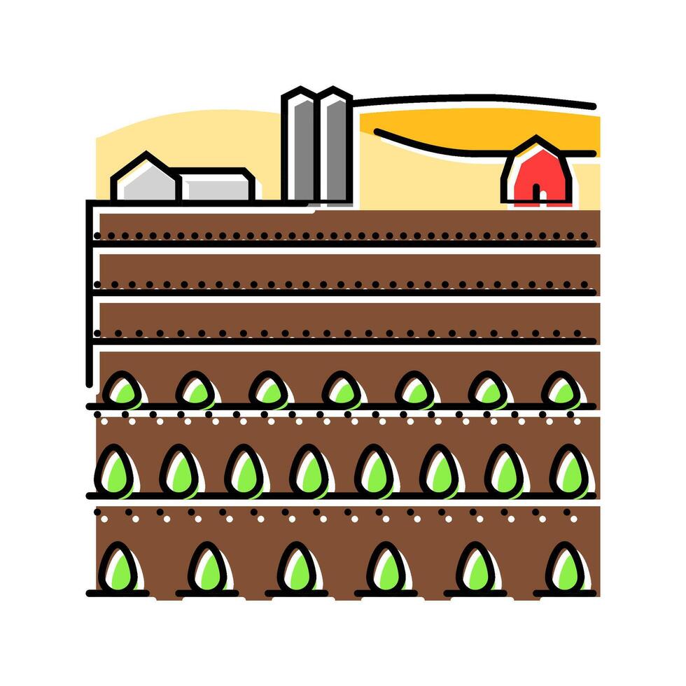 plantation farm color icon illustration vector
