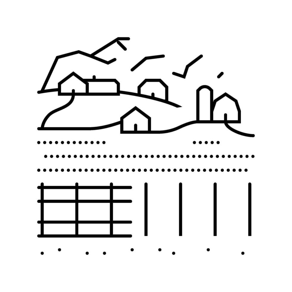 village countryside line icon illustration vector